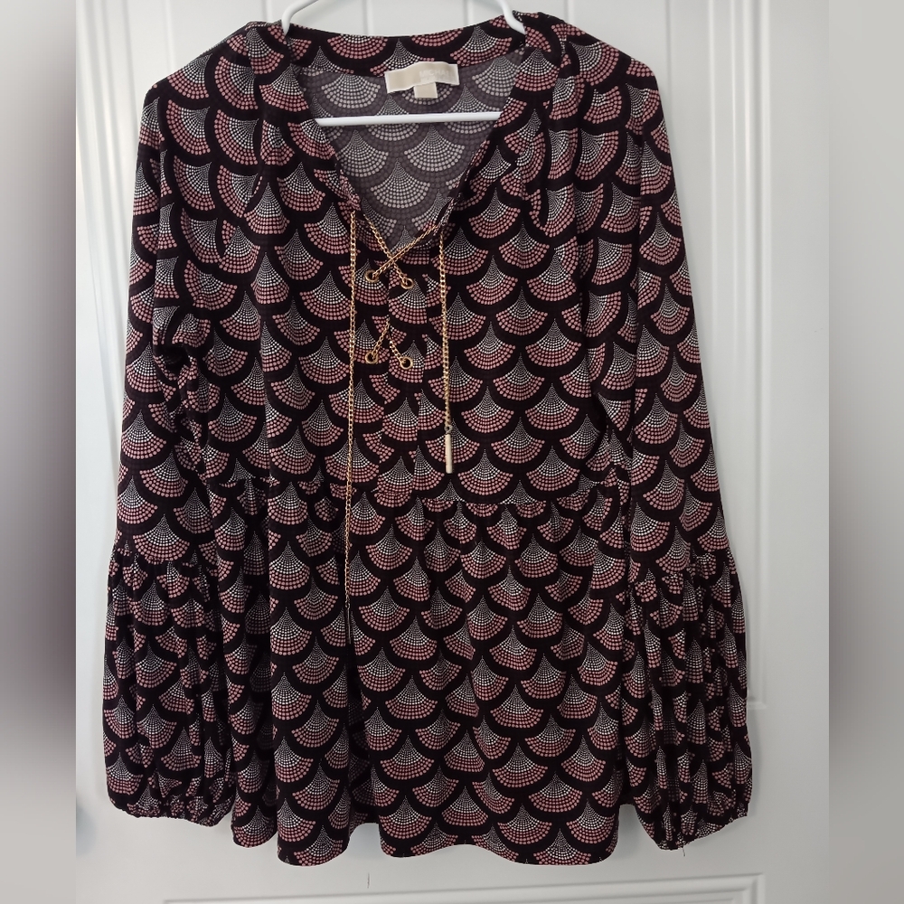 Elegant Black And Red Patterned Michael Kors Wome… - image 1